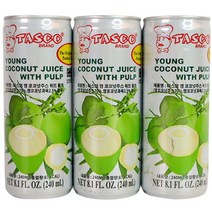 타스코 영 코코넛 주스 위드 펄프 240ml x 12개 태국음료, 타스코 영 코코넛 주스 240ml x 12개