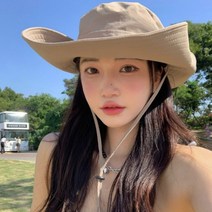 치키티타 남녀공용 빅사이즈 와이드 등산 모자 경량 통기성 캠핑 낚시 아웃도어 햇빛가리개 사파리햇 챙모자, 베이지