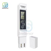염도계 TDS EC 미터 온도 테스터 펜 전도도 수질 3 in1 측정 도구 및 0-9990ppm, 01 TDS White