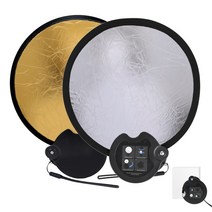 28cm 2 in 1 Reflector Photography 접을 수있는 휴대용 라이트 디퓨저 뷰티 라운드 미니 리플렉터 미러 사진 슬리버 골드, F28cmSG, 1개