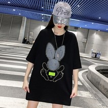 배색 트임 7부 여자 롱 티셔츠 듀엘 실크 크롭 레이온 언발 데일리 단가라
