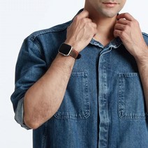 크란채 이태리 Camo leather 애플워치호환 가죽스트랩, 38-40-41mm, 카키