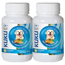뉴질랜드 쿠쿠 반려동물 관절영양 초록잎홍합 펫헬스케어 120캡슐 2통, 뉴질랜드 초록잎홍합 120캡슐
