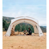 와이피 스크린하우스 5-8 인용 캠핑텐트 대형 개방식텐트 돔텐트 거실형, 아이보리