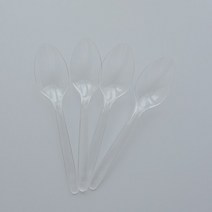 족장 구름사다리 일회용 플라스틱 투명 노란색 검은 색 스푼 죽 디저트 주방 도구 휴대용 50 개, 01 White_01 50 개