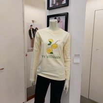 뱅뱅 부담없이 입기좋은 상큼 비타민 여성 라운드 긴팔 티셔츠