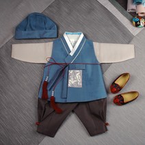 [럭셔리한복] 393.함박북청(남) _ 아동한복 남아한복 돌한복 유아 아이한복 물실크재질 저고리 전통스타일