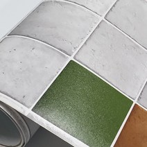 데코미 싱크대 호일난연 발포 주방리폼 가구 주방 타일 대리석 부엌 벽돌 시트지, DPS-48 (미스트랄-그린)