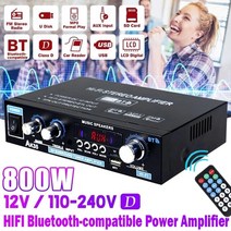 블루투스 미니 앰프 길거리공연 매장용 리시버 통기타 올인원 ak380ak370ak170 400w2 2 channel bluetooth hifi power amplifier d, 검은색