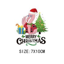 메리 크리스마스 아이언 온 전사 의류 패치 DIY 세탁 가능 티셔츠 열 접착 시리즈 스티커, D-287-2