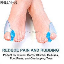 발뒷꿈치패드 실리콘 젤 2 개 엄지 교정기 Bunion 작은 발가락 보호기 분리기 외반증 손가락 교정기 발 관, 03 03  2pcs