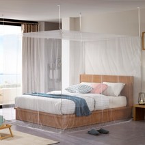 [알뜨리] 캐노피 사각 모기장 텐트 단품 더블(스텐봉 미포함) 침대 모기장, 상세 설명 참조