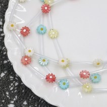 컬러 자개 데이지 /자개팬던트 반지 팔찌 만들기 재료, 6mm 핑크