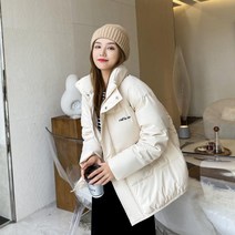 모모 여 성 베이직 하이넥 숏 패딩점퍼 겨울 패션 경량 패딩 점퍼