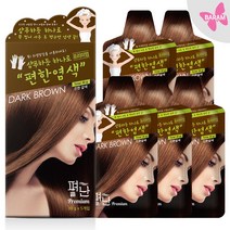 바람 BARAM) 편한염색 5매 진한갈색 (다크브라운) 한방 염색 크림 한방염색약, 1개
