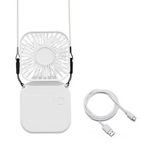 미니 휴대용 넥 밴드 무선 선풍기 접이식 소형 핸디 USB 충전식 스포츠, WHITE