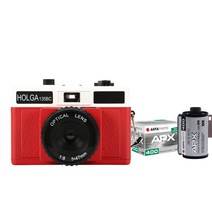 홀가 카메라 135BC+아그파흑백 필름 APX400-36컷1롤 필름카메라 35mm필름사용 다회용카메라 필카 토이카메라, 홀가 카메라 135 BC -레드+흑백필름 1롤