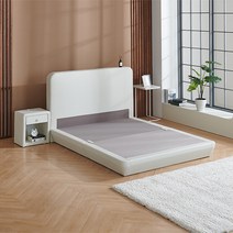 공간채우기 호텔식 국내제작 슈퍼싱글 퀸 침대 통판프레임, 아이보리