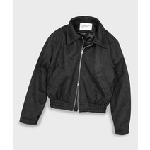 플레이스스튜디오 비건 투웨이 블루종 항공 스웨이드 밴딩 점퍼 자켓 재킷 블랙 Vegan Two-way Blouson Suede Banding Jumper