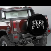 지프 카시트 커버Skull Spare Tire Cover Sugar 지프 스페어 타이어 커버 할로윈 선물 재미있는 백업 카메, 05 green_03 16in