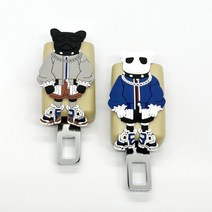 안전벨트 연장클립 캐릭터 자동차벨트연장 임산부 안전벨트교체 1세트(2개), B타입-스타불독베이지