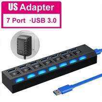 노트북 허브 C타입 usb 일자형3.0 전원스위치 허브 맥북 개별전원 멀티3.0 분배기 3 0 스위치 전원 어댑터가있는 여러 포트 pc 용 다중 2.0 익스텐더 hab, 옵션.01 CHINA_옵션.08 USB3.0 7Port