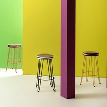 리바트 세계가구 프리즘 원목 바스툴 (3색), 블랙