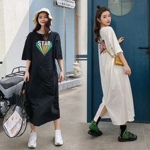 C.ONLIE SHOP랄프랄프샵 걸크러쉬 박시한 STAR 뒷트임 원피스 원피스 하객룩 하객원피스