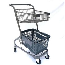 러브카트 2단카트 분리형 장바구니 마트 핸드카트, 상세이페이지 참고, 옐로우 + 바구니