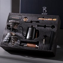 핸드드립 세트 커피 메이커 가정용 주전자 그라인더, FREE, 블랙 9종 세트