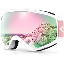 Findway Findway 스키 고글 100% 자외선 차단 OTG 스노우 고글 남성 여성 및 청소년용 C revo 핑크 렌즈 Vlt 퍼센트, C8-revo 핑크 렌즈 Vlt 13%, C8-revo Pink Lens Vlt 13%