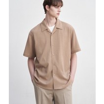 드로우핏 시어서커 루즈핏 오픈카라 셔츠 베이지 SEERSUCKER LOOSE-FIT OPEN-COLLAR