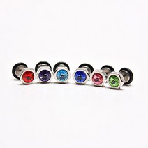 실버바 6각 큐빅 바벨 S.STEEL 피어싱 (1EA)