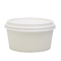 tnssunflower white 520cc 종이그릇 100개(백색뚜껑포함) 일회용용기, 1팩, 100개입