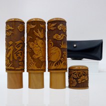 도장새김 대추나무 12간지 띠도장 가죽케이스 무료증정, 양