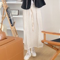문비글 하비추천 캐주얼 데끼 코튼 밴딩 롱 스커트