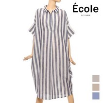 에꼴드파리 스트라이프 가오리 셔츠 원피스 F13WOB020Z