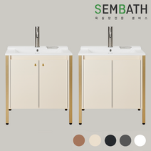 샘바스 로얄 하부장 도기형 욕실장 수건장 욕실 화장실 인테리어 욕실하부장, 더형 골드 손잡이, 슬림 서스, 다크그레이, 1개