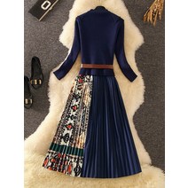 니트원피스 G124803 (벨트세트) 에스닉주름