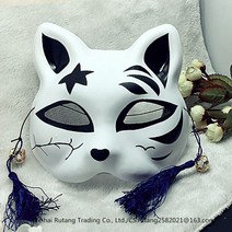 가면 아이디어 el발광 마스크 더우인동일제품 여우 남녀 아기고양이 무도회 비보잉, T14-발광타입 자흑 고양이 13+포함태슬 그리고 종