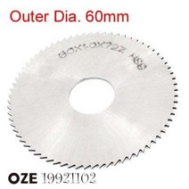 PC 실버 HSS 72T 외경 60mm x 16mm x0.3/0.4/0.5/0.6/0.7/0.8/0.9/1/1.2/1.5/2/2.5/3/3.5/4/4.5/5mm 슬리팅 톱날, 보여진 바와 같이, 60x5x16x72T