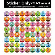 20Pcs NFC Ntag215 코인 태그 키 13 56MHz NTAG 215 카드 라벨 RFID 초경량 레이블 Tagmo 용 25mm 직경 원형 상자, 72Pcs Animal Sticker