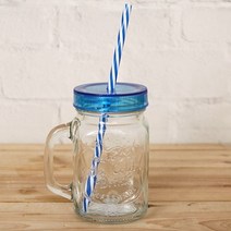 힘찬동물원_메이슨 빨대 유리 머그잔 450ml^힘찬S+orEa!, ＆단일지정상품, ＆단일지정상품