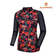 [올포유] [올포유] 여성 꽃 반집업 티셔츠 AWTHJ6119-915_G