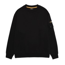 [국내정품 당일출고] 내셔날지오그래픽 스탠다드 세미 오버핏 소매 포켓 맨투맨 티셔츠 CARBON BLACK
