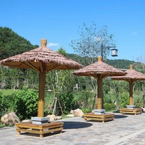 초가 지붕 만들기 원두막 인조 볏집 지붕 시공 정원, 일반 1m x 0.6m 밀짚 옐로우