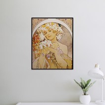 메이크룩스 한지 캔버스 명화 액자 알폰스 무하, 소(284x356mm)