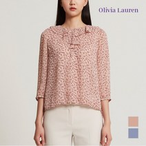올리비아로렌 넥러플 블루종 블라우스 VOCNLWF7331
