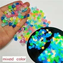 정원 자갈 조경 꾸미기 조경돌 야광 어항 500pcs 빛나는 믹스 컬러 돌 야외 물고기 탱크 장식 수족관, mix color