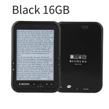 전자책 이북 이북리더기 e북 bk-6006 전자 책 리더 6 인치 전자 잉크 화면 전자 리더 전자 책 지원 음악 라디오 시계 무료 케이스가있는 휴대용 라이브러리, 검정-16GB